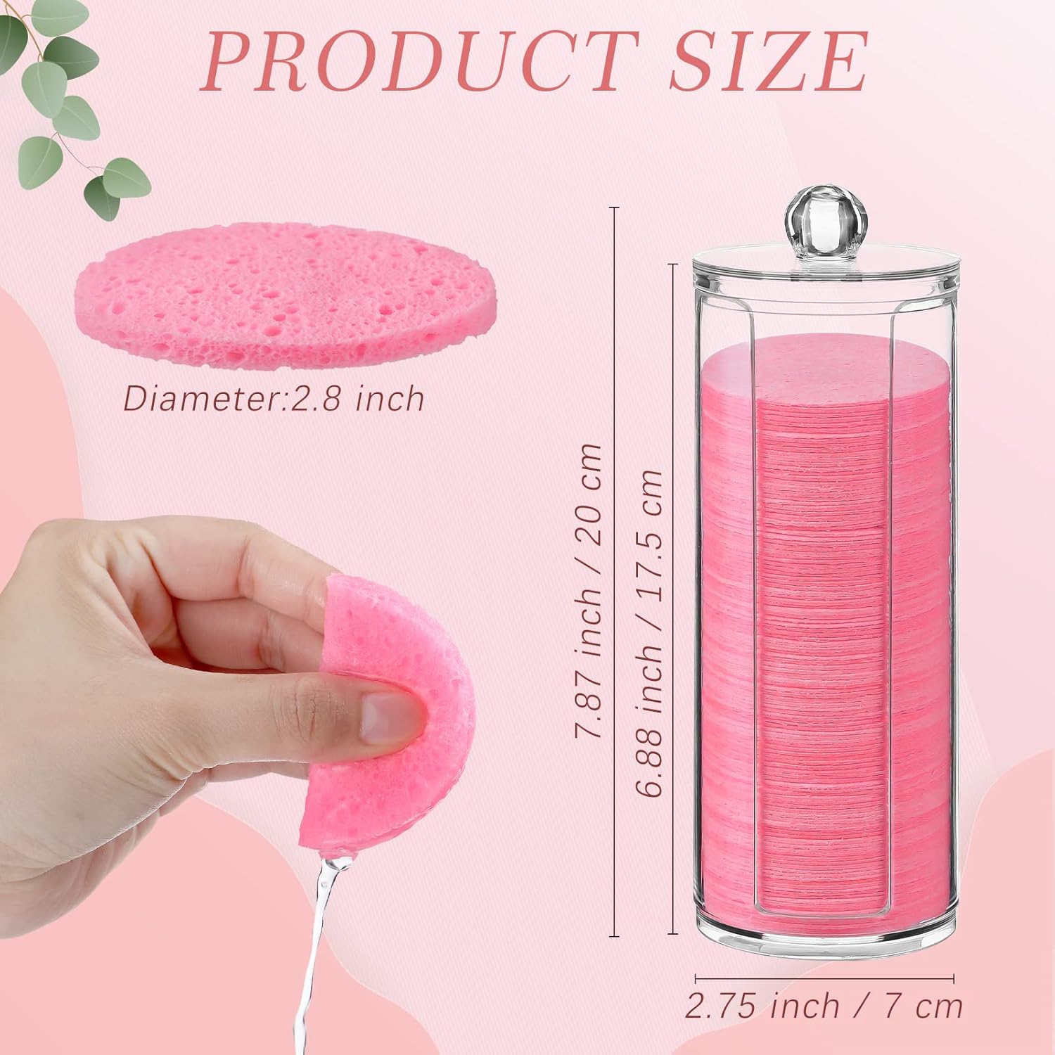 Compressed Facial Sponges Disposable Natural Face Sponges Round Soft Pads with Container for Washing Face