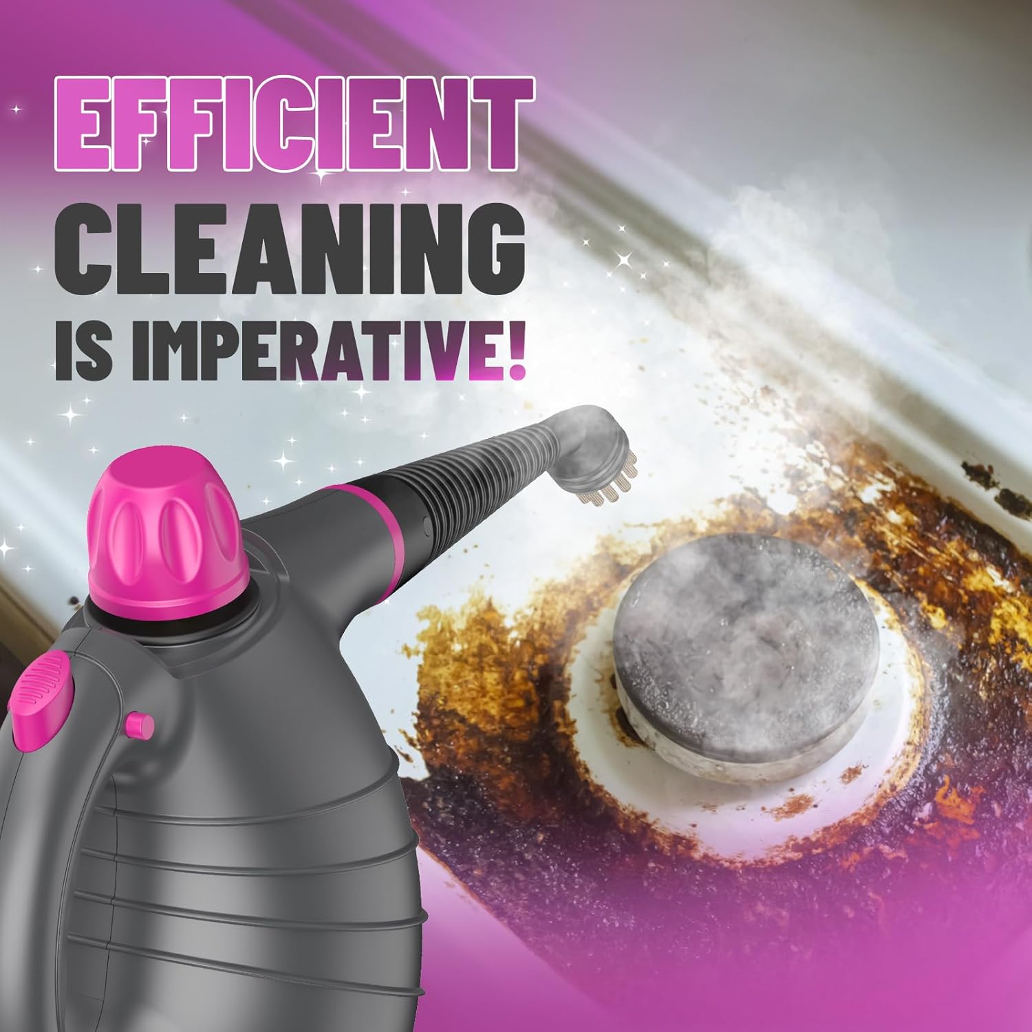 Pressurized Handheld Steam Cleaner with 10pcs Accessories&Safety Lock, Multi-Purpose Natural Deep Cleaning Steamer, Multi-Surface Steamer for Cleaning Home,