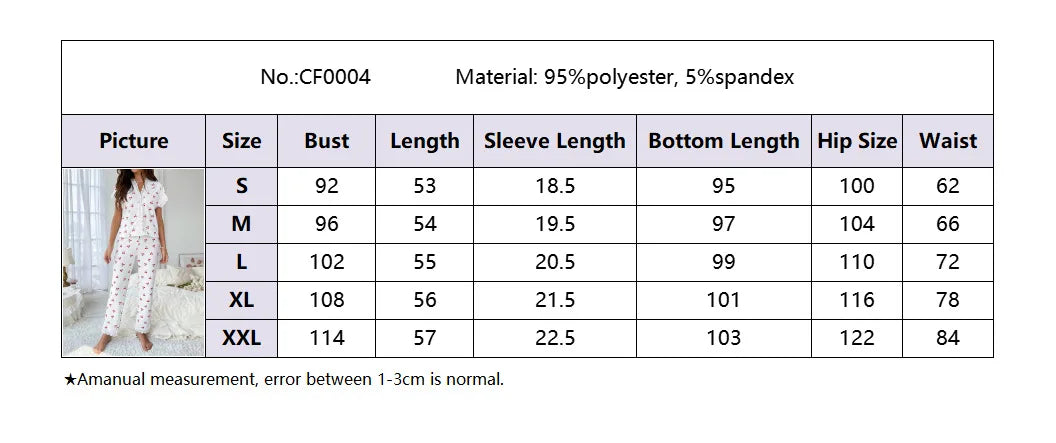 Lace Trim Women Pajama Set