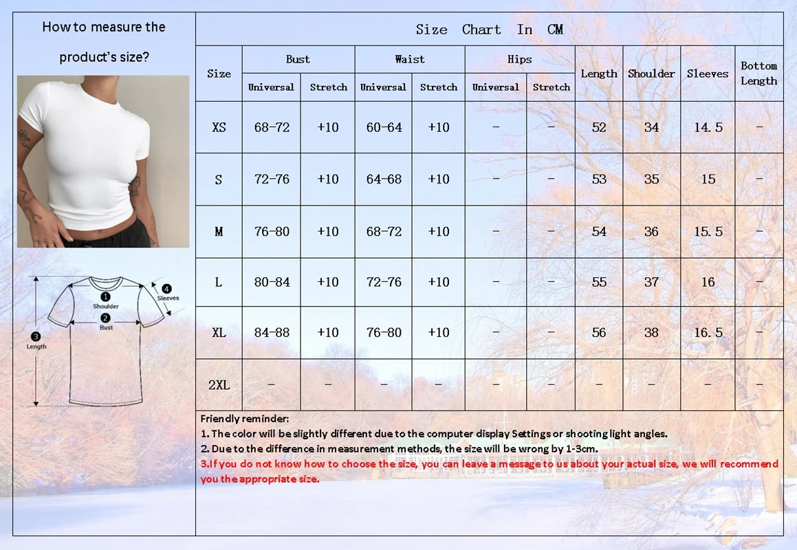 Woman Clothing Short Sleeve T-shirt Slim Fit Tops