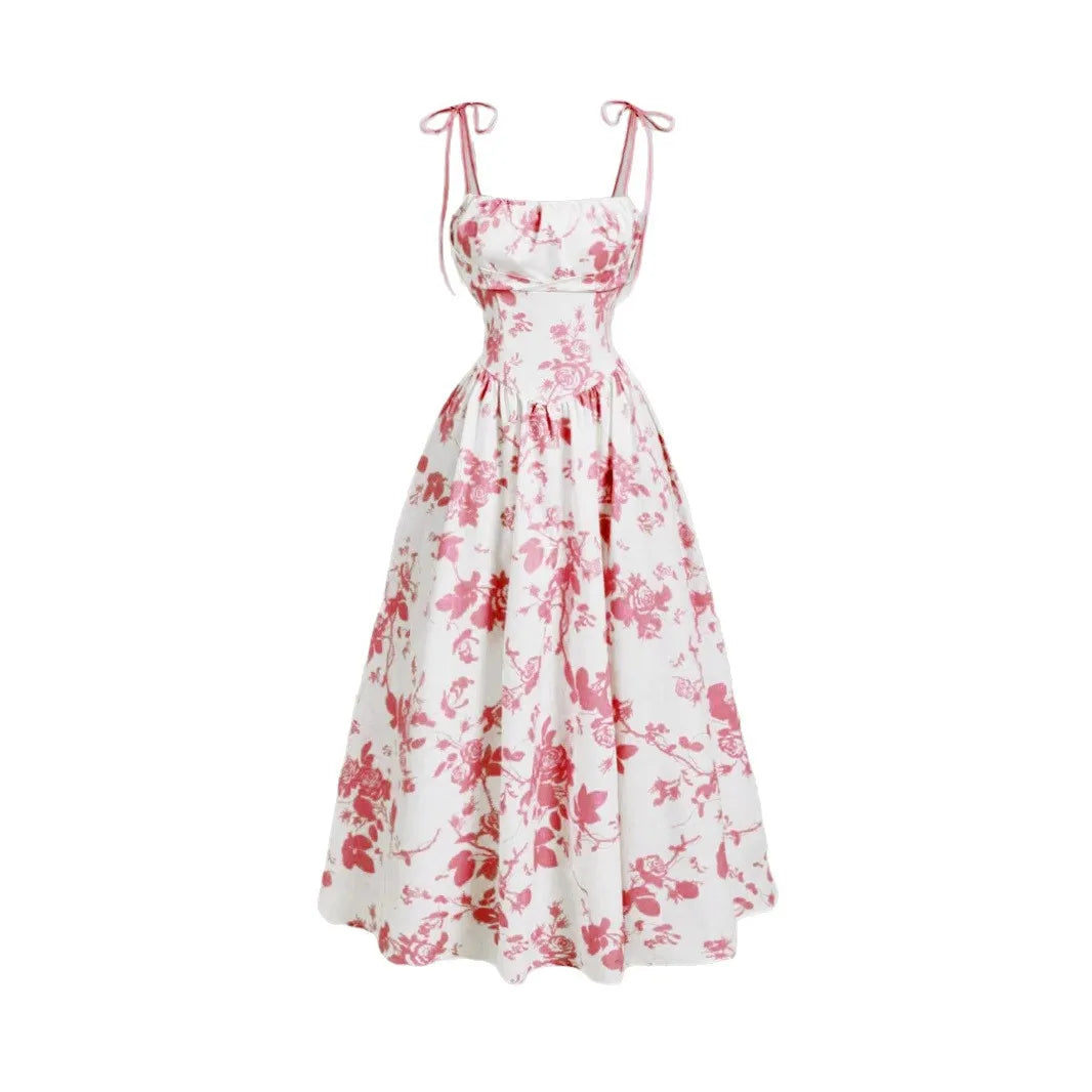 New Women's Flower Print  Sundress Spring Dress
