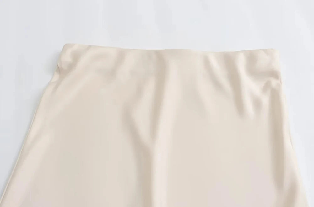 Women 2025 Satin Black Skirt Women