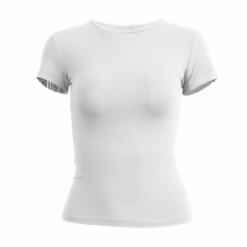 Woman Clothing Short Sleeve T-shirt Slim Fit Tops