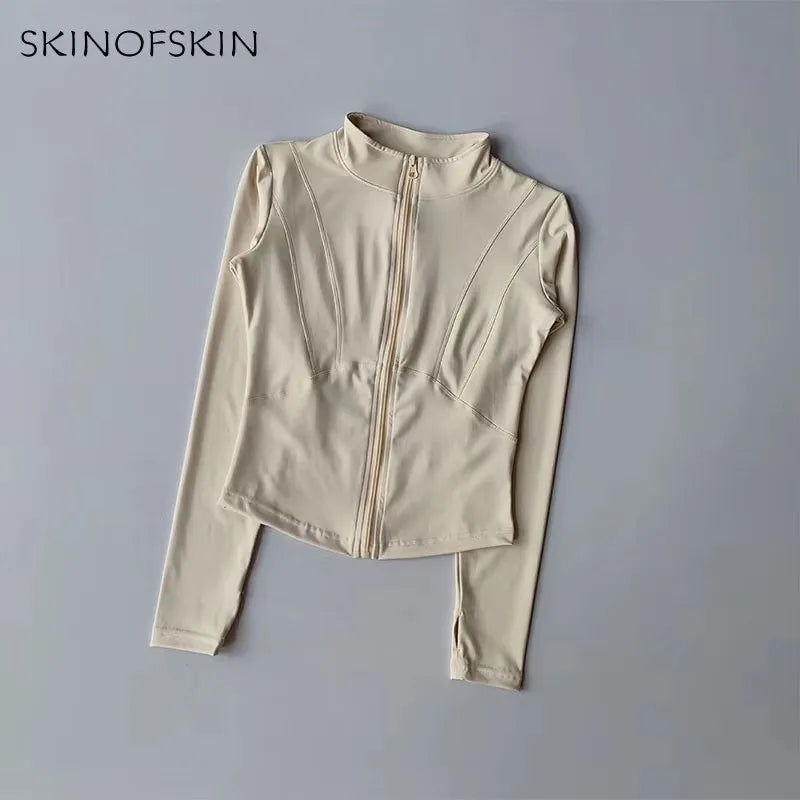 Outdoor Sports Long Sleeved Women Slim Yoga Clothes