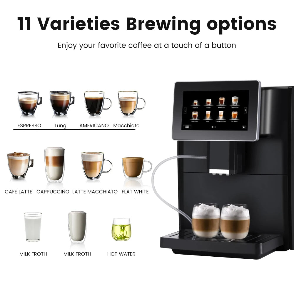 Automatic Espresso Machine with Milk Frother,  11 Flavors