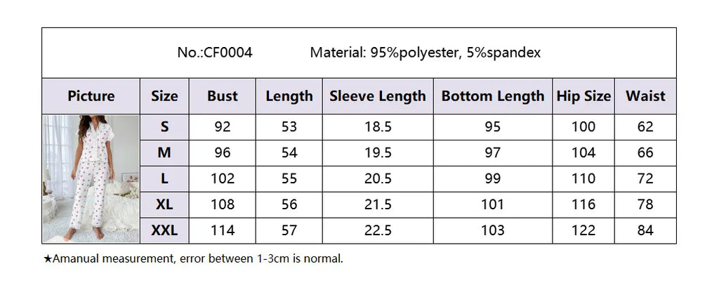 Lace Trim Women Pajama Set