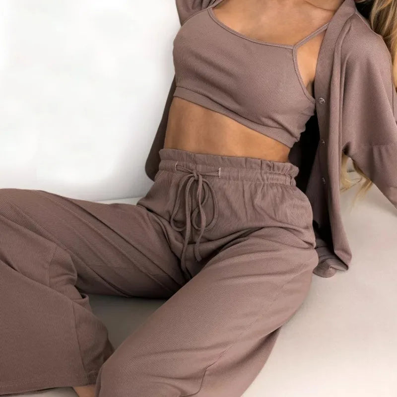 n 3 Piece Casual Homewear  Lady's Loungewear Soft