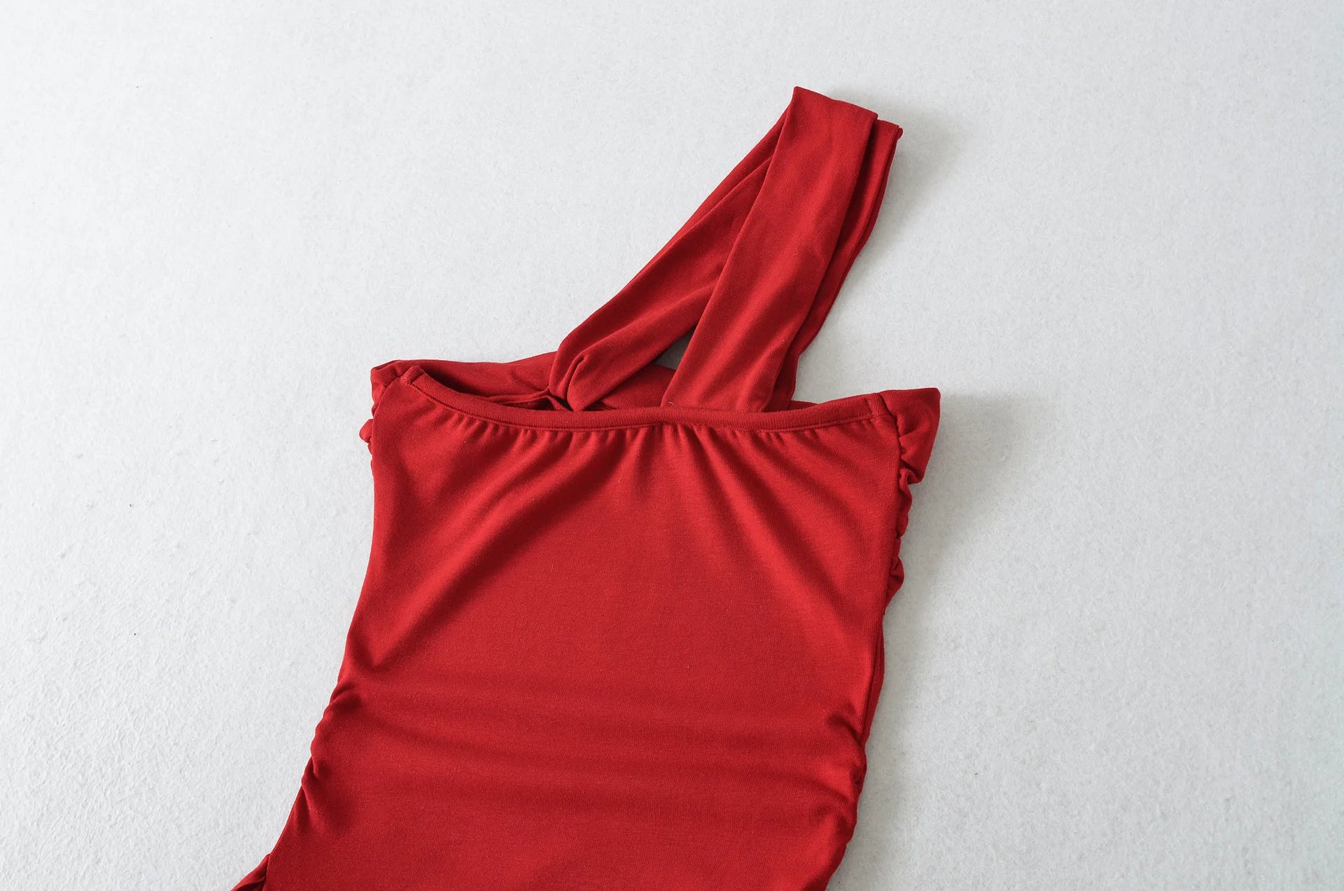 Spicy Girl Sexy Design Twist Long Solid Color Dress