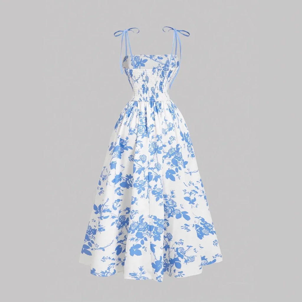 New Women's Flower Print  Sundress Spring Dress