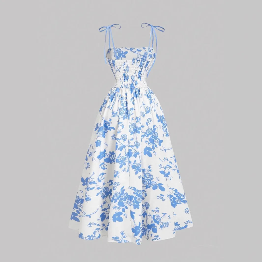 New Women's Flower Print  Sundress Spring Dress