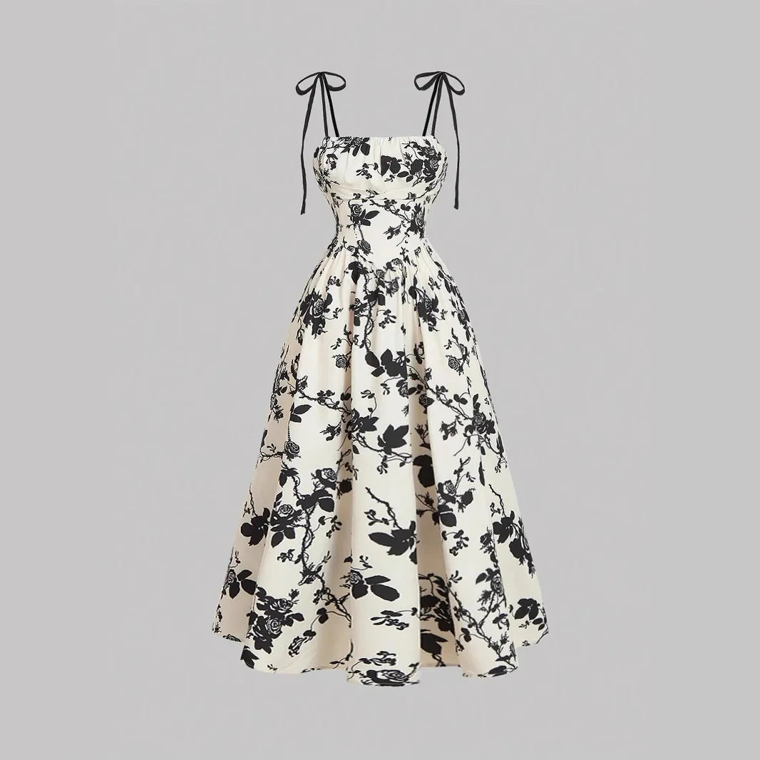New Women's Flower Print  Sundress Spring Dress