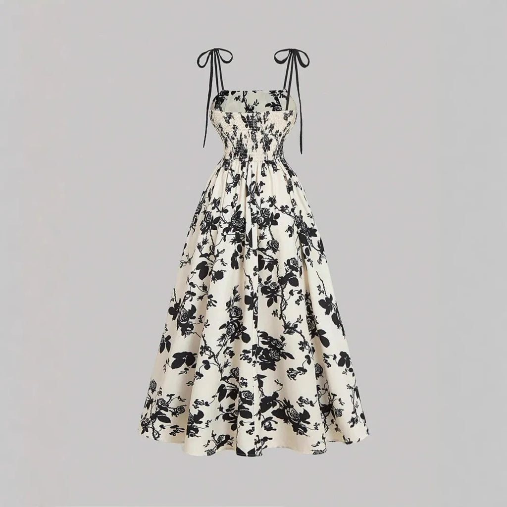 New Women's Flower Print  Sundress Spring Dress