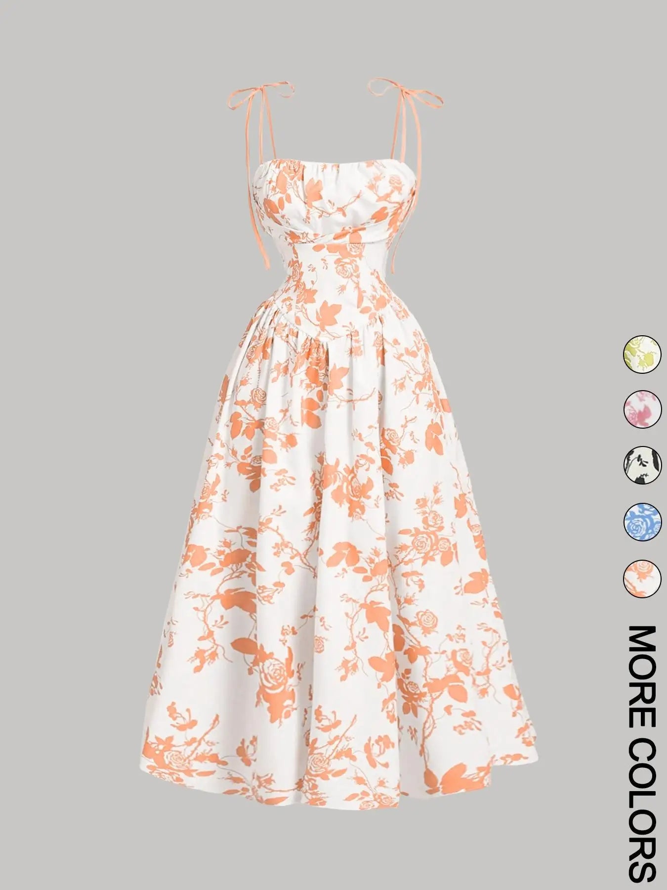 New Women's Flower Print  Sundress Spring Dress