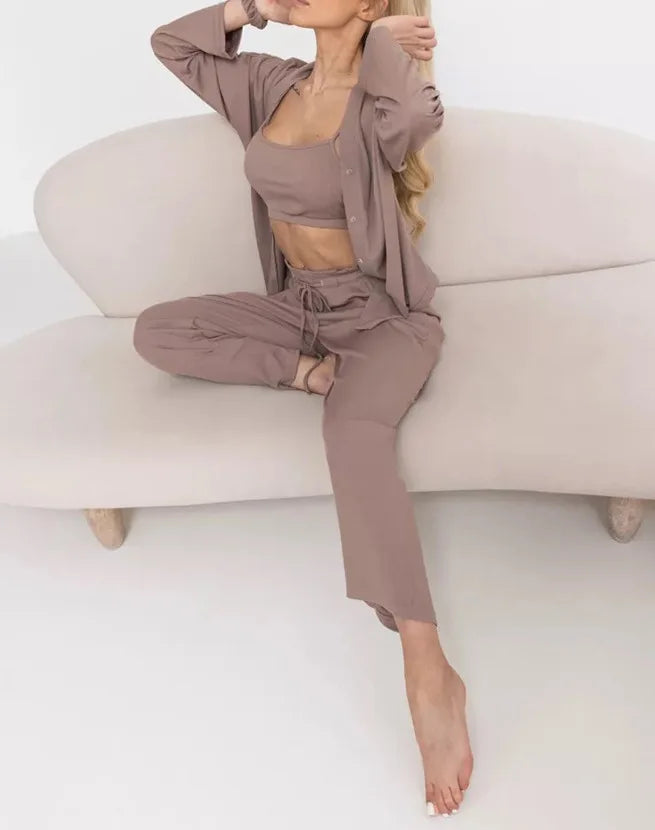 n 3 Piece Casual Homewear  Lady's Loungewear Soft