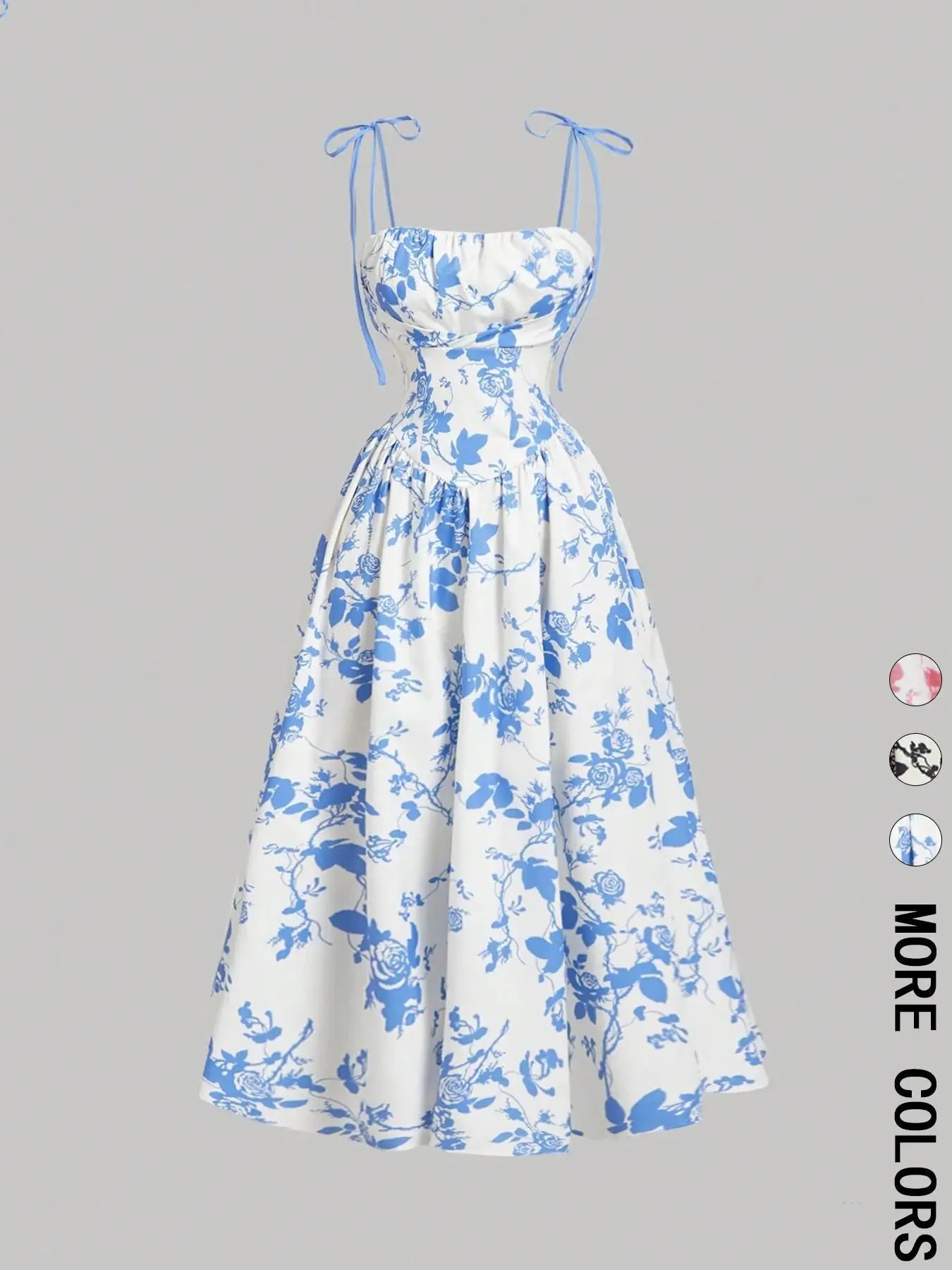 New Women's Flower Print  Sundress Spring Dress