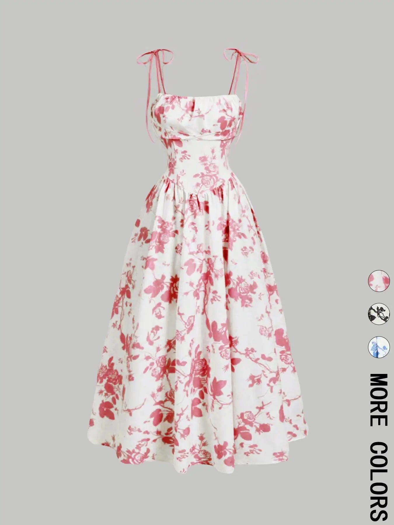 New Women's Flower Print  Sundress Spring Dress